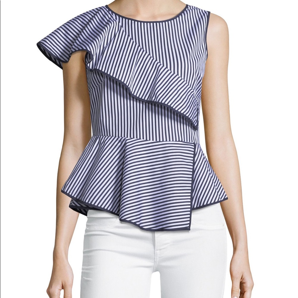 Parker Carly striped asymmetrical top xs